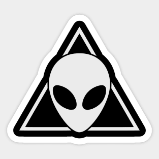 Space Alien Head Triangle Sticker